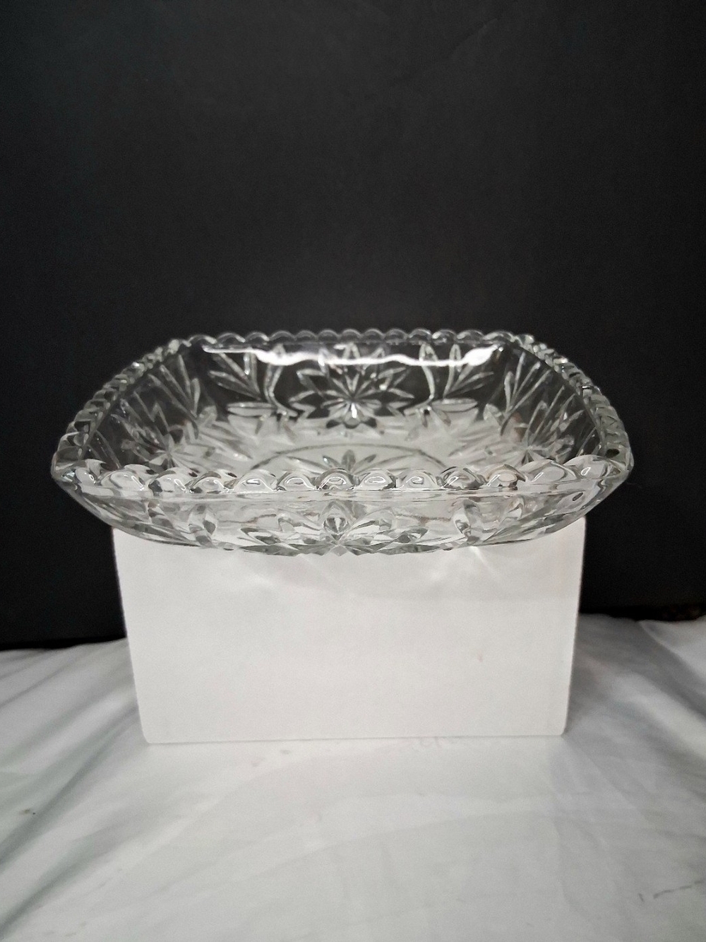 Vintage Anchor Hocking Early American Prescut EAPG - 6.5 x 6.5" Square Dish Bowl